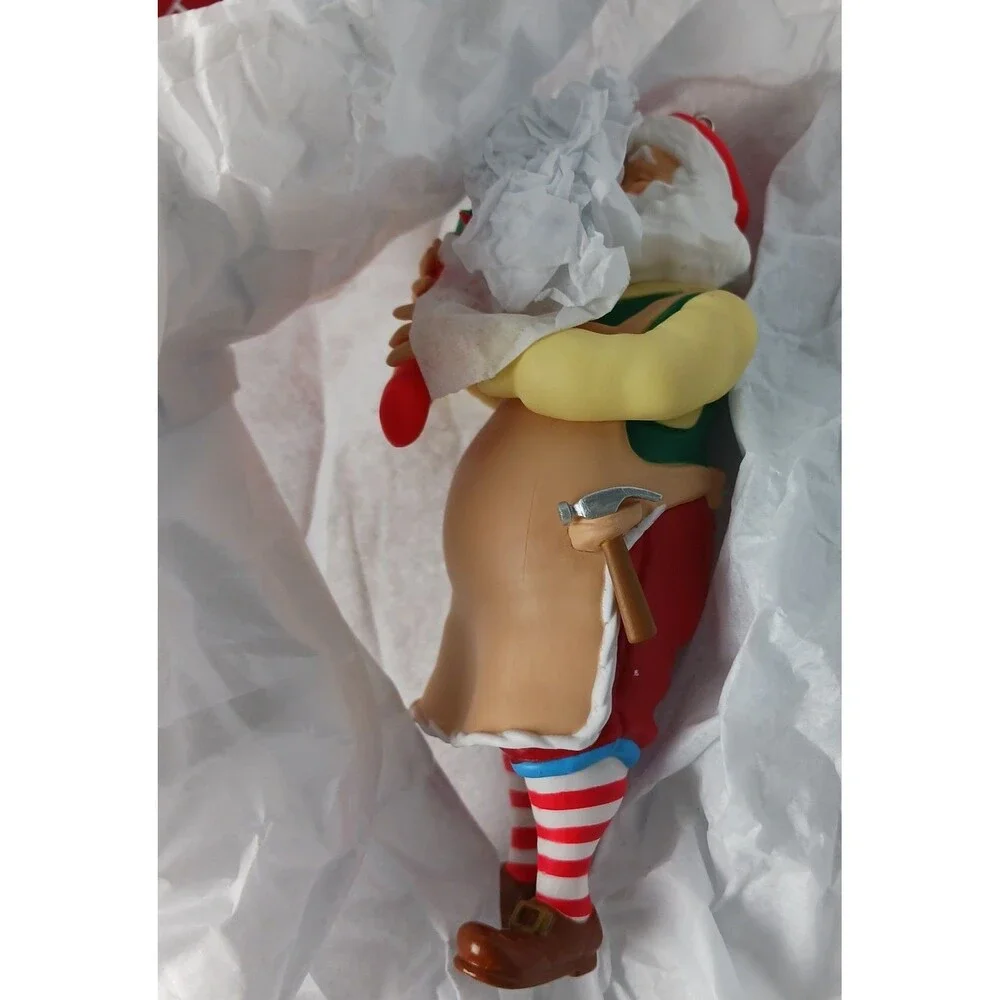 HALLMARK KEEPSAKE ORNAMENT  TOYMAKER SANTA SURPRISE COMMON BROWN